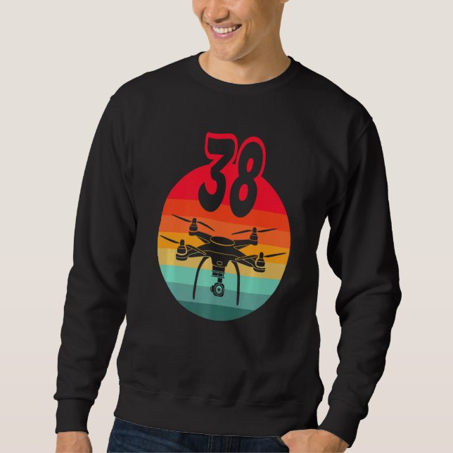 Sweatshirt 38e Anniversaire I Télécommande Rétro Drones Avec  (Devant)