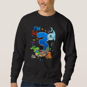 Sweatshirt 3 Anniversaire Baleine Poisson Anniversaire De Mer