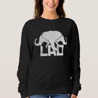 Sweatshirt 3 Headed Elephant LAO Original Kingdom of Laos Fla