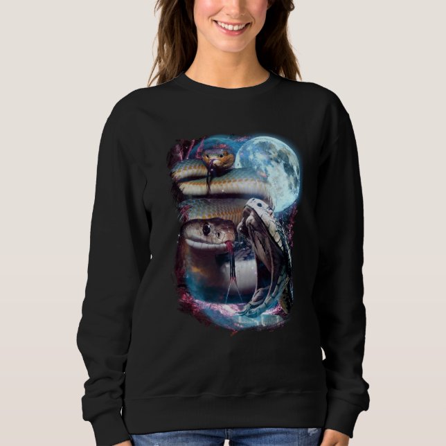 Sweatshirt 3 Moon Snake Squamata Reptile Animal (Devant)