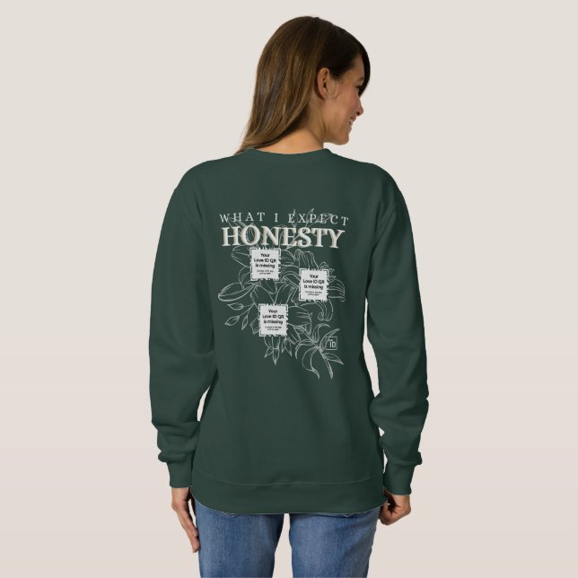 Sweatshirt 3 QRs - "HONÉCURIQUE - FLOWERS" - What I Expect (Dos entier)