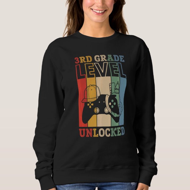 Sweatshirt 3rd Grade Level Unlocked VideoGame Back to School  (Devant)
