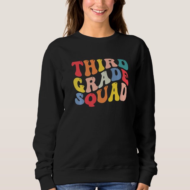 Sweatshirt 3rd Third Grade Squad Teacher Back To School Retro (Devant)