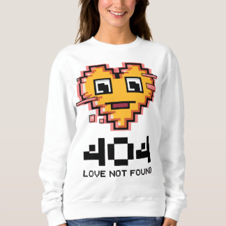 Sweatshirt 404 Amour non trouvé - Coeur Pixel rayé