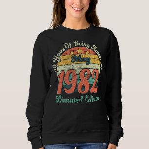 Sweatshirt 40 ans Awesome depuis mai 1982 50e anniversaire