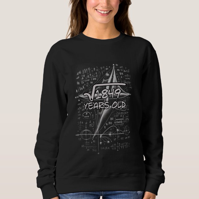 Sweatshirt 43e anniversaire racine Carré de 1849 43 ans (Devant)