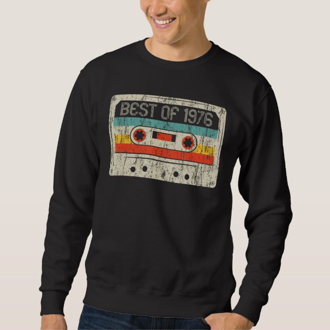 Sweatshirt 46e Anniversaire Meilleur De 1976 Bande De Cassett (Devant)