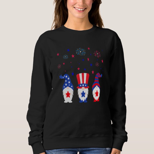 Sweatshirt 4 juillet American Gnomes American Flag Firework (Devant)