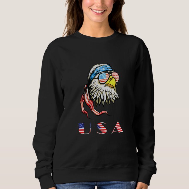 Sweatshirt 4 juillet Amérique Drapeau Drapeau Aigle Patriotiq (Devant)