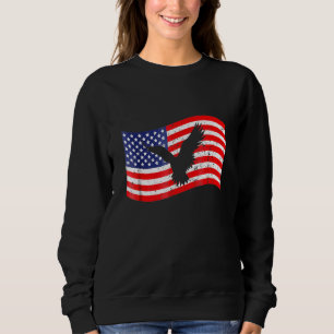 Sweatshirt 4 Juillet Avec Drapeau Américain Eagle Hommes Femm