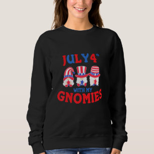 Sweatshirt 4 juillet Avec Mes Gnomies Gnome Patriotique Ameri