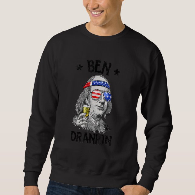 Sweatshirt 4 juillet Ben Drankin Benjamin Franklin American (Devant)