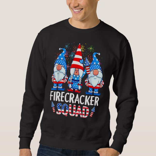 Sweatshirt 4 juillet Éclairage Gnomes Feu d'artifice (Devant)