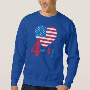 Sweatshirt 4 juillet feux d'artifice américains de drapeau d