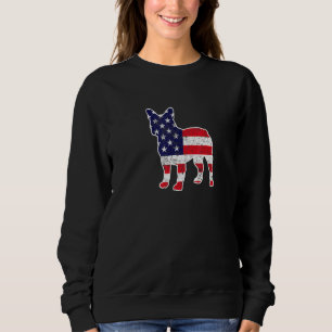 Sweatshirt 4 juillet French Bulldog Graphisme patriotique Ame