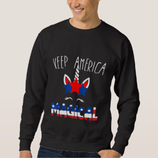 Sweatshirt 4 juillet Garder Amérique licorne magique