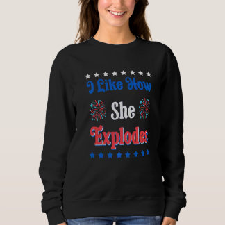Sweatshirt 4 juillet J'Aime Comment Elle Explose Couple Match