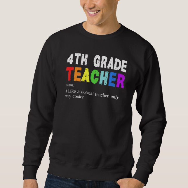 Sweatshirt 4e année Enseignant Définition Escadron Enseignant (Devant)