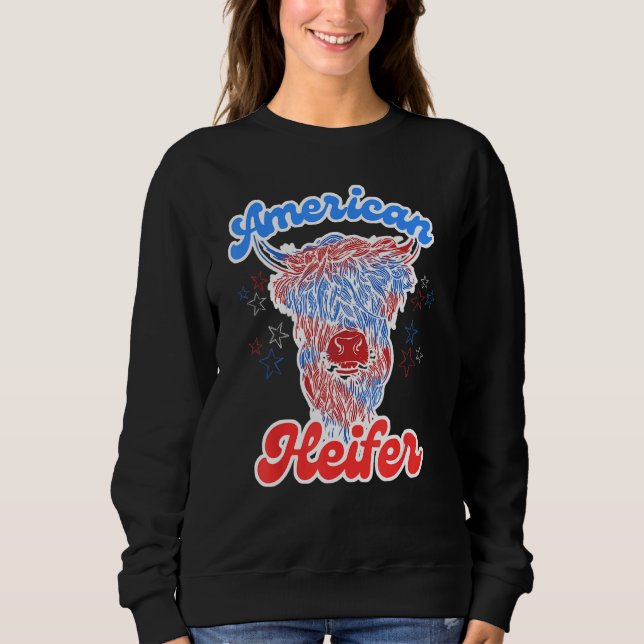 Sweatshirt 4th of July Cow for American Heifer Highland Cow (Devant)