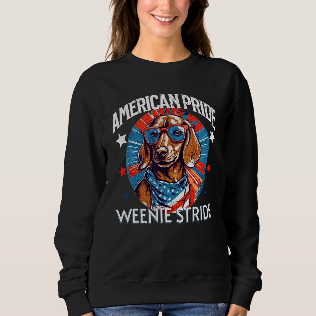 Sweatshirt 4th of July  Dachsund Weiner Dog Weenie USA Americ (Devant)