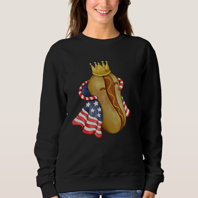 Sweatshirt 4th of July Hotdog Sunglasses America Flag Indepen (Devant)
