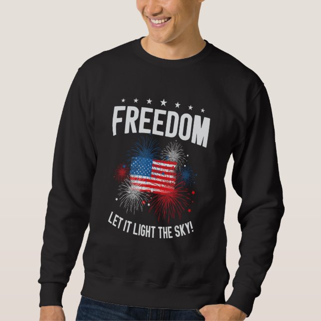 Sweatshirt 4th Of July US Flag Patriotic American Flag Firewo (Devant)