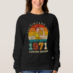 Sweatshirt 51 ans 1971 Vintage 51e anniversaire Cadeaux Femme