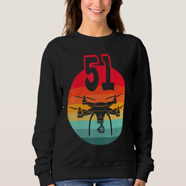 Sweatshirt 51e Anniversaire I Télécommande Rétro Drones Avec  (Devant)