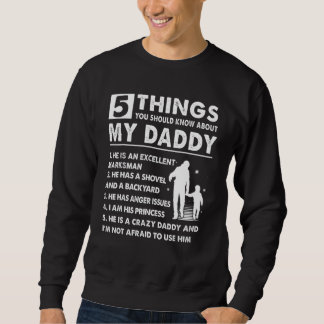 Sweatshirt 5 Choses Sur Mon Papa Fête Du Père De La Fille