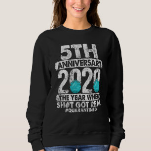 Sweatshirt 5e anniversaire ensemble depuis 2015 Couple Quaran
