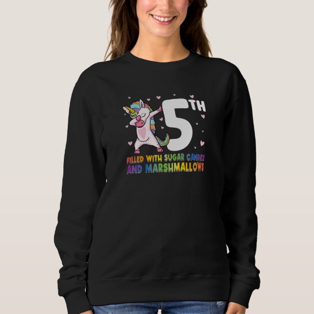 Sweatshirt 5ème Rempli Avec Candies À Sucre Anniversaire (Devant)