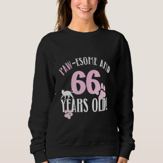 Sweatshirt 66e anniversaire 66 ans chat maman Amoureux des ch