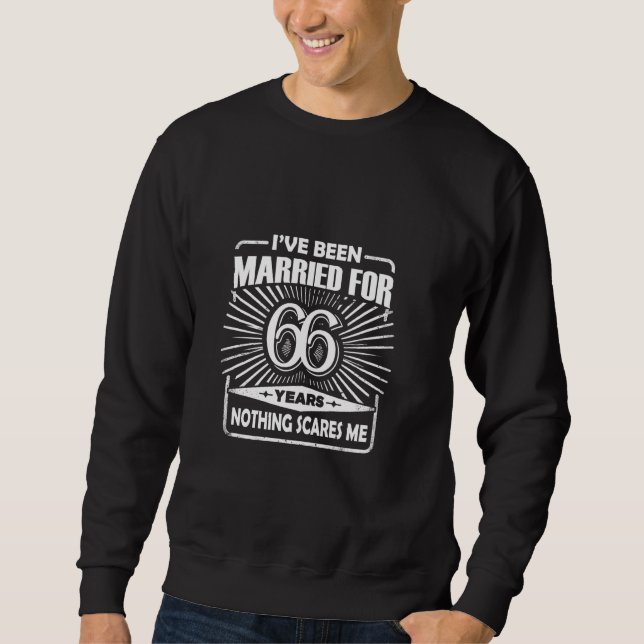 Sweatshirt 66e anniversaire de Mariage un couple amusant mari (Devant)