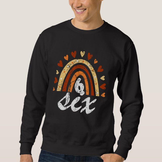 Sweatshirt 6e anniversaire 6 ans Anniversaire Rainbow Family  (Devant)