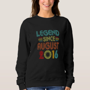 Sweatshirt 6e anniversaire légende vintage depuis août 2016 6