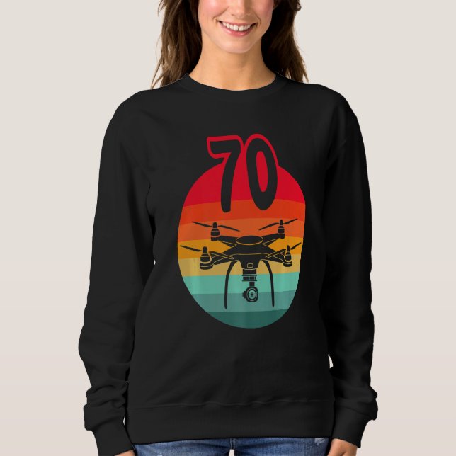 Sweatshirt 70e Anniversaire I Rétro Télécommande Drones Avec  (Devant)