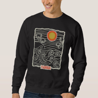 Sweatshirt 70s 80s CA Retro Beach Waves Ocean Sunset Florida