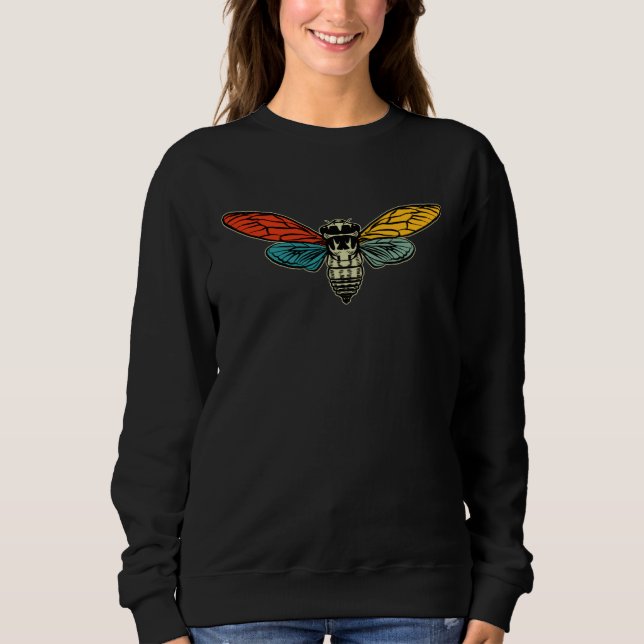 Sweatshirt 70s Retro Cicada  Insect  Adults Kids 2021 Brood x (Devant)
