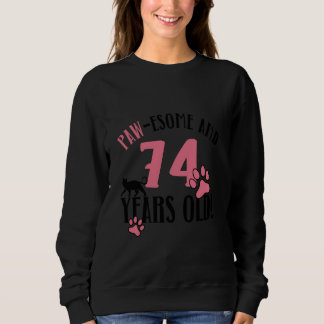 Sweatshirt 74e anniversaire 74 ans chat maman Amoureux des ch