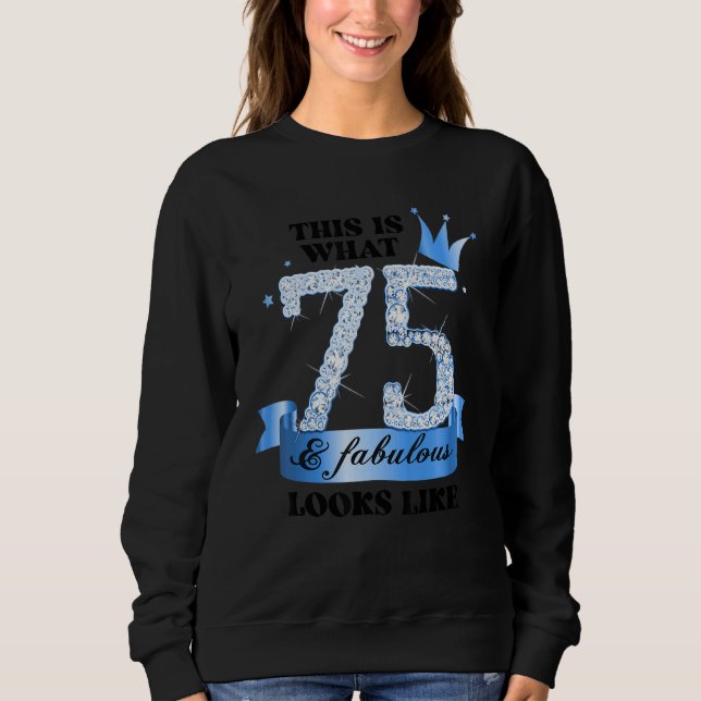 Sweatshirt 75 & Fabulous I Blue White Party Group Candid Phot (Devant)
