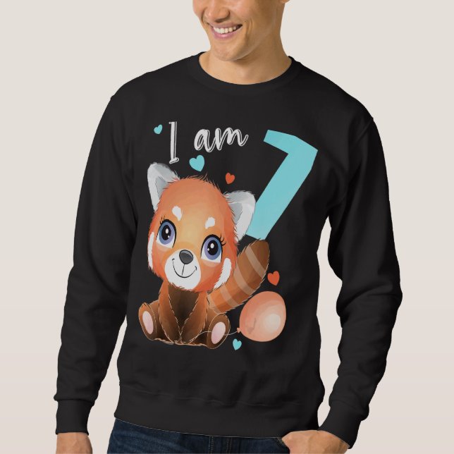 Sweatshirt 7 Ans 7 Anniversaire tenue garçon fille panda (Devant)