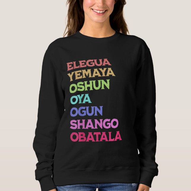 Sweatshirt 7 Seven African Powers Orisha Santeria Cuba Religi (Devant)