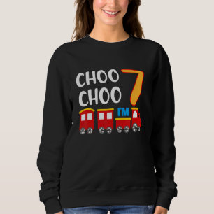Sweatshirt 7e anniversaire 7 année Boy Train Wagon Railroad