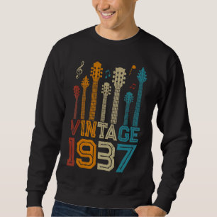 Sweatshirt 85e anniversaire Vintage 1937 Guitare guitariste
