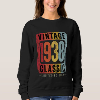 Sweatshirt 86 ans Vintage 1938 86e anniversaire Décoration