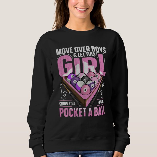 Sweatshirt 8 ball pool billiard Quote for a Pool Player Girl (Devant)