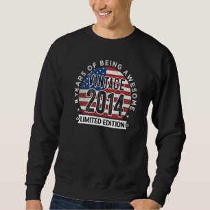 Sweatshirt 8e anniversaire Garçons Vintage 2014 8 ans Usa Fl