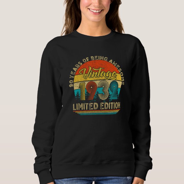 Sweatshirt 90 ans Vintage1932 90e anniversaire (Devant)