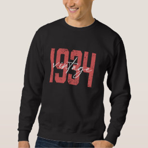 Sweatshirt 90 ans Vintage 1934 90e anniversaire Décoration