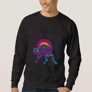 Sweatshirt 90s Art Synthwave Raccoon Lover Trash Panda animal